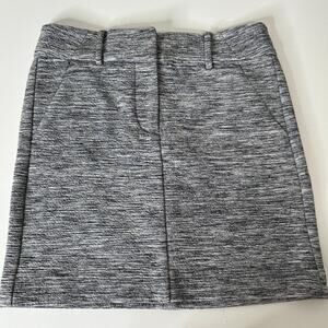 NWT Loft Simone Heathered Gray Mini Skirt Belt Loops Pockets Front and Back 00P